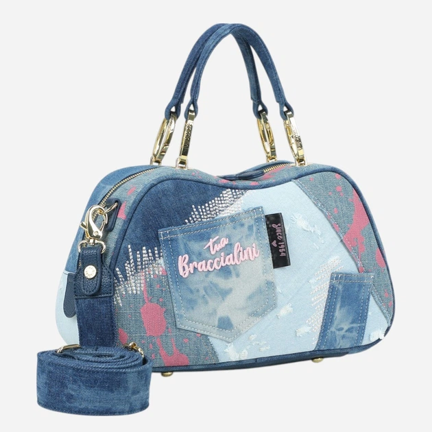 Torebka crossbody damska materiałowa Braccialini B19117-TY-200 Niebieska - obraz 4