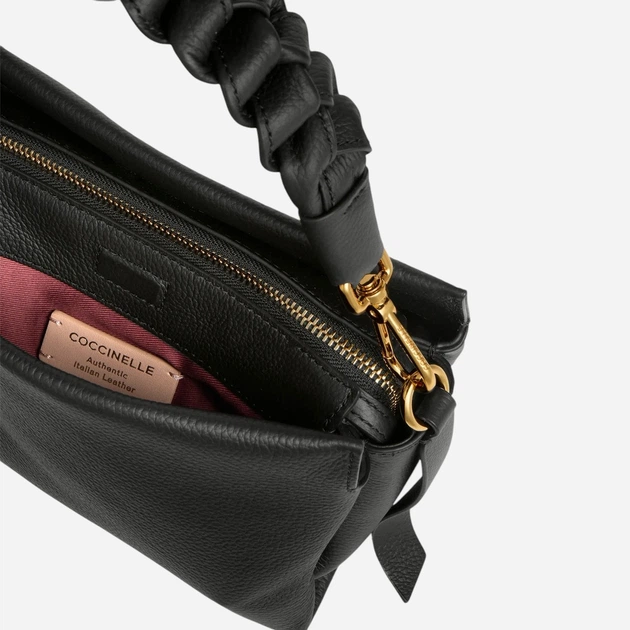 Сумка крос-боді жіноча з натуральної шкіри маленька Coccinelle E1M50580101-613 Чорна (800070354162) - зображення 3
