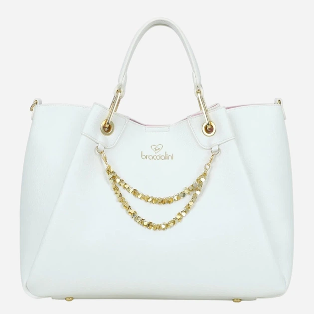 Torebka shopper damska duża Braccialini B18812-YY-001 Biała - obraz 4