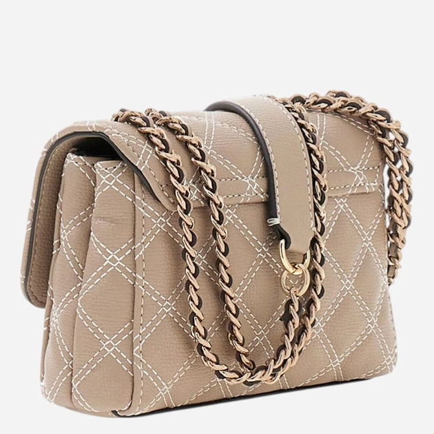 Сумка крос-боді через плече жіноча зі штучної шкіри маленька Guess HWBQ9673740-PLC Бежева (800070352294) - зображення 3