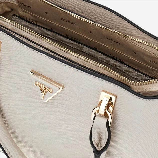 Сумка крос-боді через плече жіноча зі штучної шкіри середня Guess HWZG9672050-BON Біла (800070352319) - зображення 4