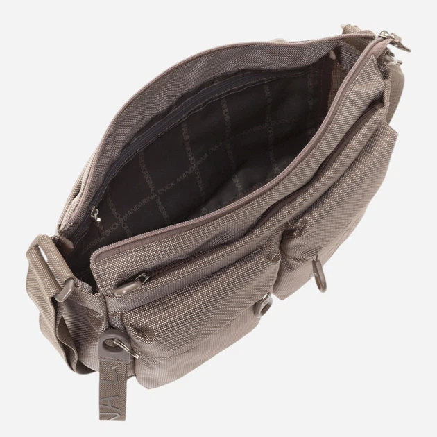 Сумка крос-боді через плече жіноча тканинна середня Mandarina Duck P10QMTX5-09K Бежева (800070258172) - зображення 4
