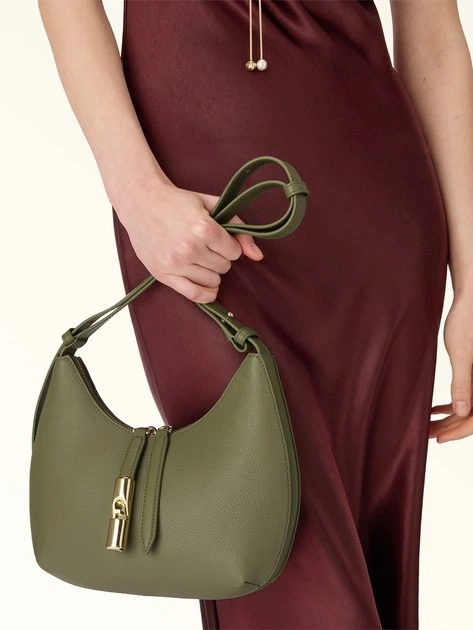 Сумка крос-боді жіноча з натуральної шкіри маленька Furla WB01500BX33534555S1007 Темно-зелена (800070352174) - зображення 2