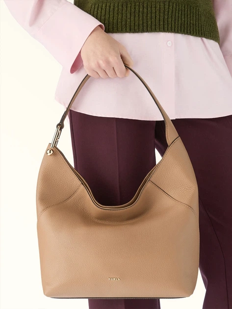 Сумка хобо жіноча з натуральної шкіри середня Furla WB01900HSF000YU5001007 Коричнева (800070352189) - зображення 2