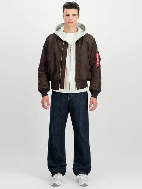 Бомбер чоловічий Alpha Industries 100101696 XL Коричневий (800070355475) - зображення 3