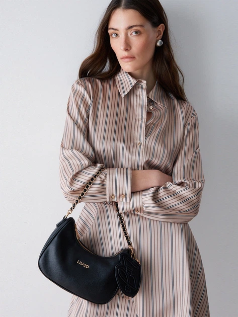 Сумка крос-боді через плече жіноча зі штучної шкіри маленька Liu Jo AA6180E1012-22222 Чорна (800070353831) - зображення 2