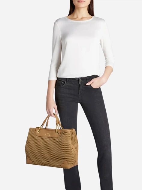 Torebka shopper damska duża Braccialini B18870-TY-367 Beżowa - obraz 2