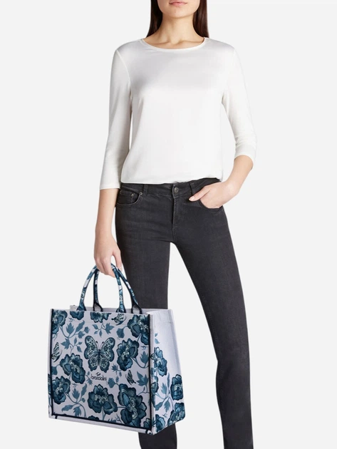 Torebka shopper damska materiałowa Braccialini B18921-TY-3292 Jasnoniebieska - obraz 2