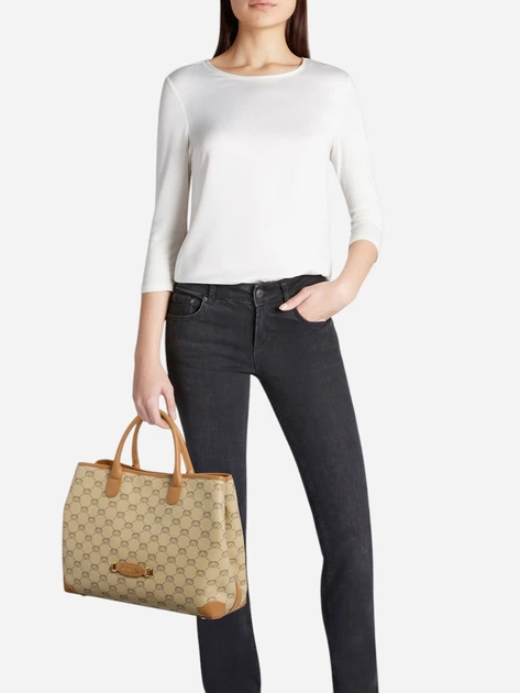 Torebka shopper damska skórzana Braccialini B19051-PP-305 Beżowa - obraz 2