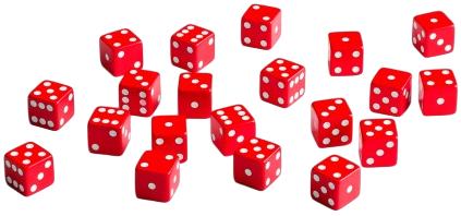 Набір кісток Q-Workshop Повний комплект K6 Червоно-білі 20 елементів (5907699498475) - зображення 2