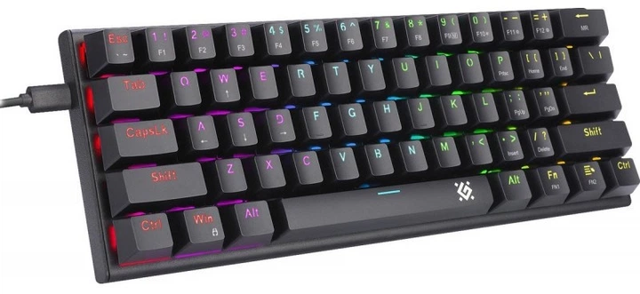 Klawiatura przewodowa Defender CAIRON GK-081 RGB USB Outemu Red Black (4745090827521) - obraz 3