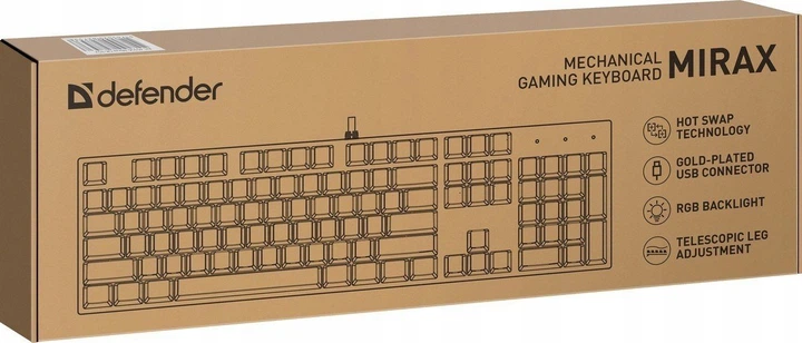 Klawiatura przewodowa Defender MIRAX GK-352 RGB USB Outemu Blue Black (4745090827538) - obraz 11