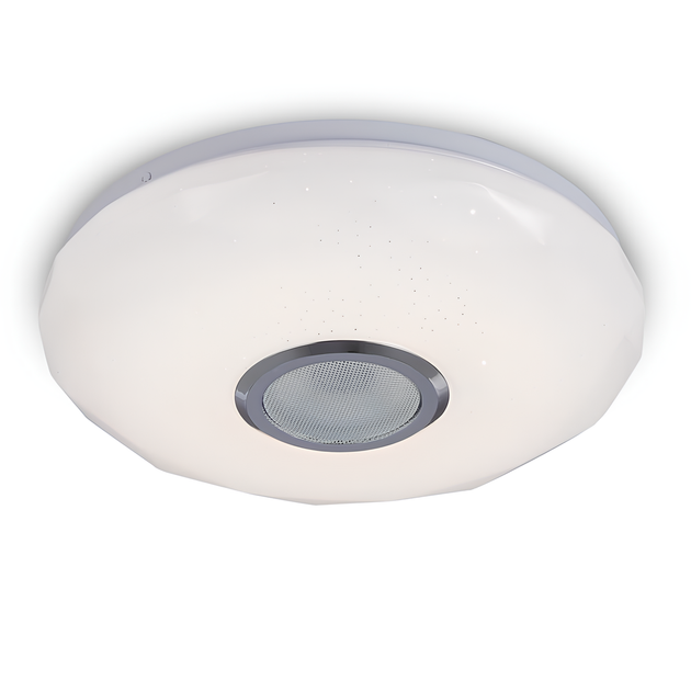 Світлодіодний музичний смарт-світильник 32W+2W RGB Bluetooth акриловий з пультом 3000-6500K білий VALESO LY370-300 WH - зображення 2