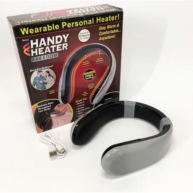 Портативний міні обігрівач для шиї Handy Heater акумуляторний 4 режими нагріву до 6 годин Сірий - зображення 9