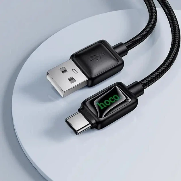Кабель HOCO U146 USB to Type-C 36W 3A 1.2m чорний - Фото 2 Кабель HOCO U146 USB to Type-C 36W 3A 1.2m чорний - зображення 2