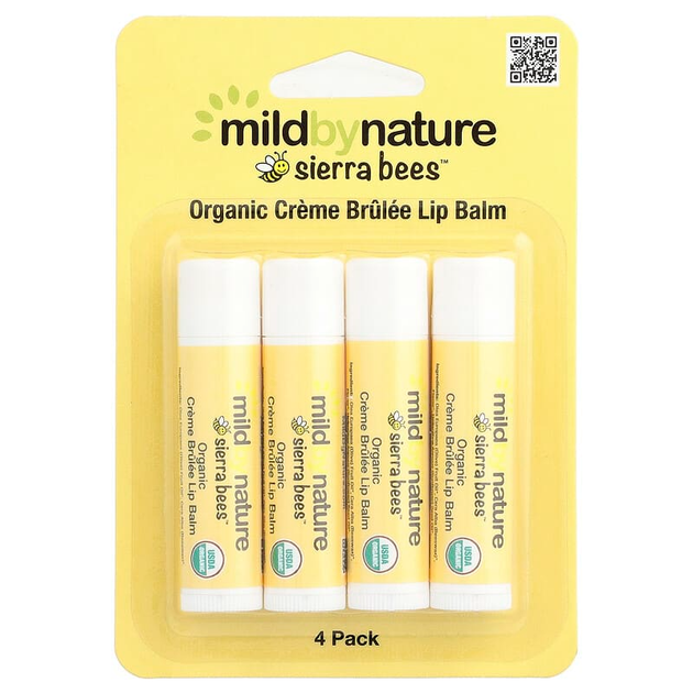 Бальзамы для губ Mild By Nature, Sierra Bees "Organic Lip Balms" крем-брюле (4 шт) - изображение 2