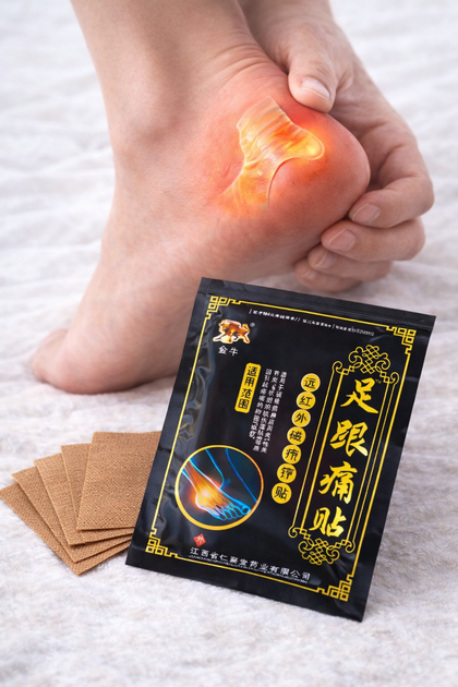 Обезболивающие пластыри от пяточной шпоры Taurus “Heel Pain Patch” китайские противовоспалительные патчи на травах при болях в пятках, лечение боли и воспаления пяток при плантарном фасциите (8 пластин) - изображение 2