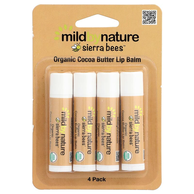 Бальзами для губ Sierra Bees "Organic Lip Balms" з маслом какао (4 шт) - зображення 2