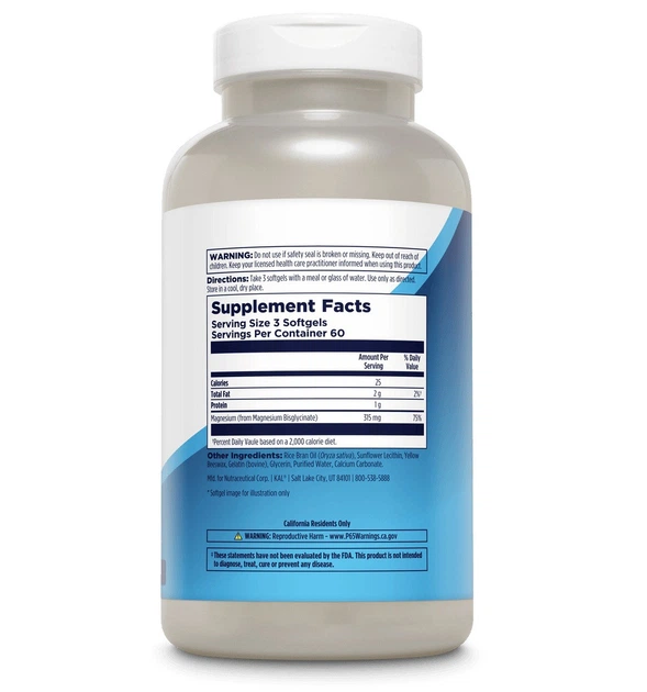 Магний глицинат KAL Magnesium Glycinate 105 мг 90 капсул - Фото 2 Магний глицинат KAL Magnesium Glycinate 105 мг 90 капсул - изображение 2