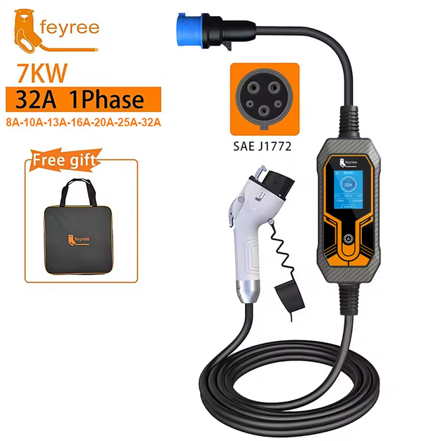Зарядка для електромобіля Feyree 7кВт 32A, Type1 - Lion EV-K7 - Фото 2 Зарядка для електромобіля Feyree 7кВт 32A, Type1 - Lion EV-K7 - зображення 2