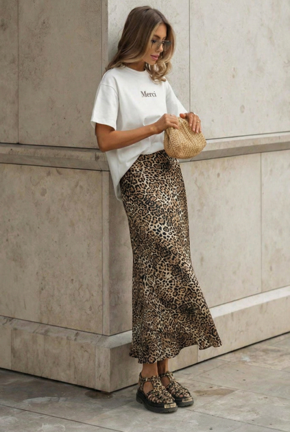 Довга спідниця zw collection Zara 2548/042 S Леопард (02548042051S) - Фото 2 Довга спідниця zw collection Zara 2548/042 S Леопард (02548042051S) - изображение 2