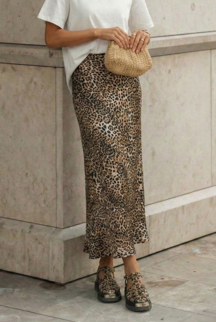 Довга спідниця zw collection Zara 2548/042 S Леопард (02548042051S) - Фото 3 Довга спідниця zw collection Zara 2548/042 S Леопард (02548042051S) - изображение 3