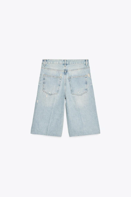 Джинсові шорти-бермуди trf з дірками Zara 1300/201 XS/34 Блакитні (0130020140032) - изображение 7