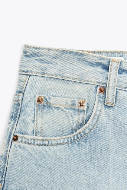 Джинсові шорти-бермуди trf з дірками Zara 1300/201 XS/34 Блакитні (0130020140032) - изображение 8