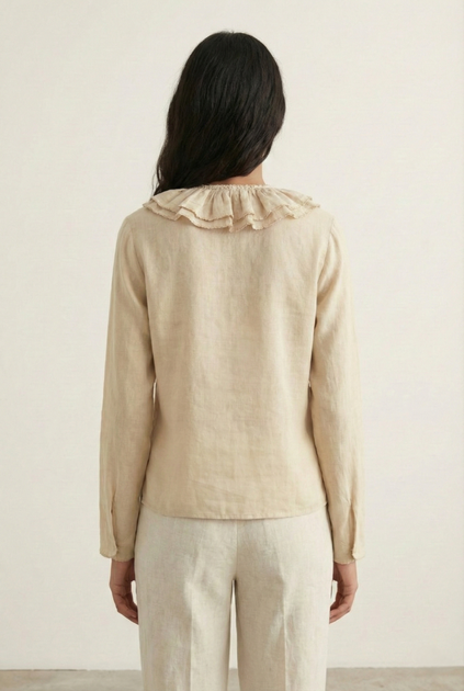 Блуза zw collection з воланами Zara 8225/278 S Бежева (08225278711S) - изображение 3