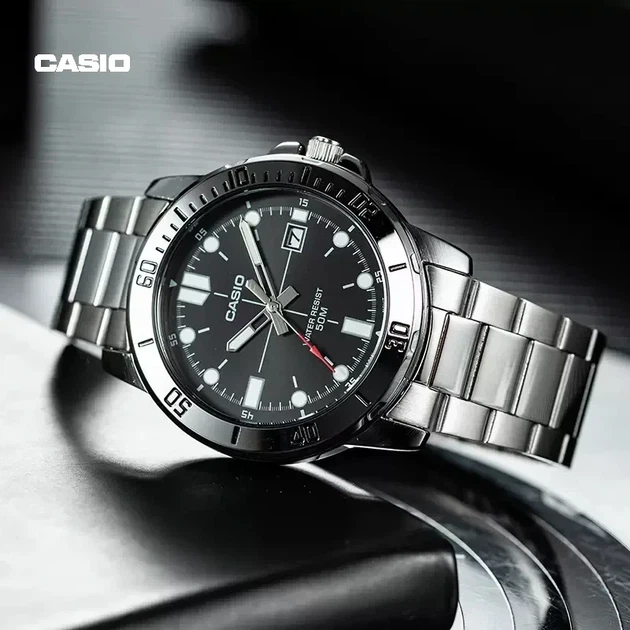 Чоловічий годинник Casio MTP-VD01D-1E чорний 50 м - зображення 3