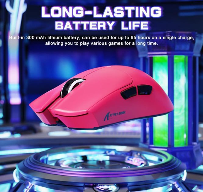 Бездротова миша ігрова attack shark x11se pink - зображення 6