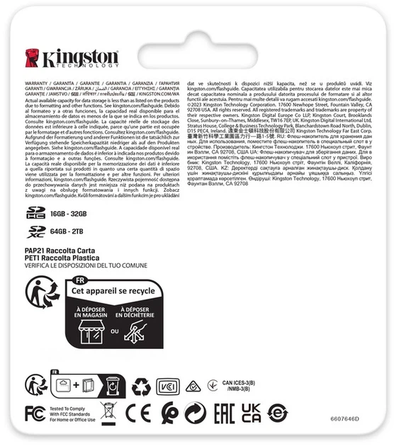 Карта памяти Kingston Canvas React Plus 1TB SDXC UHS-II U3 V60 Class 10 (SDR2V6/1TB) - изображение 4