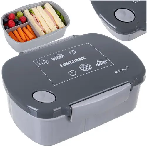 Ланчбокс Ruhhy 26169 800 мл с паровым клапаном, герметичный, BPA Free, серый - изображение 2