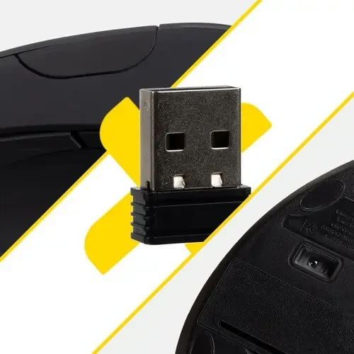 Беспроводная эргономичная вертикальная мышь IZOXIS 26628 , 6 кнопок, USB 2.4 ГГц, 800/1000/1200 DPI, черная - изображение 6