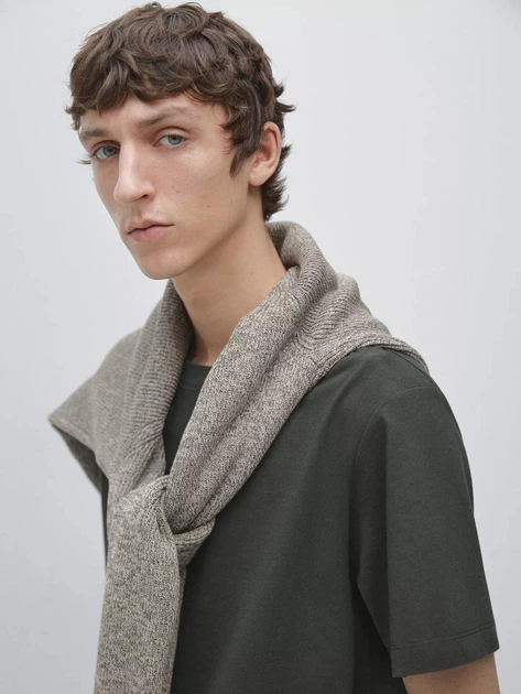 Футболка мужская Massimo Dutti L темно-зеленый - изображение 3