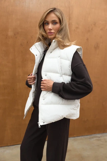 ЖИЛЕТ УТЕПЛЕНИЙ З ЗАТЯЖКАМИ OW001 2502131160309 L/XL Молочний - зображення 6