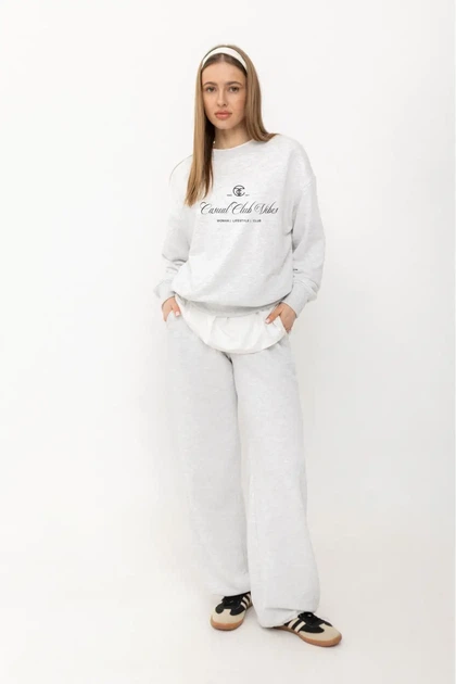 СВІТШОТ БАЗОВИЙ CASUAL CLUB VIBES 2507161260609 L/XL Сірий - изображение 3