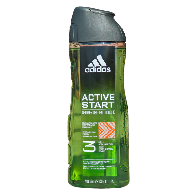 Гель для душу 3в1 для тіла волосся та обличчя чоловічий ADIDAS docciash active start verde 400 мл. - Фото 1 Гель для душу 3в1 для тіла волосся та обличчя чоловічий ADIDAS docciash active start verde 400 мл. - зображення 1