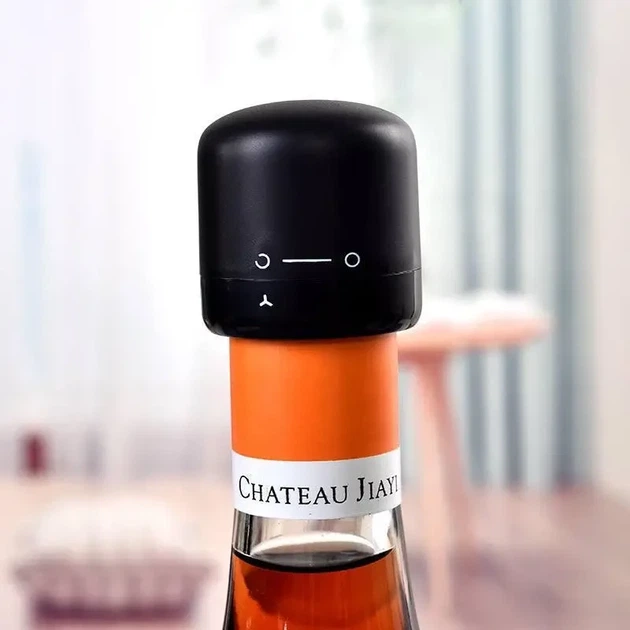 Вакуумная многоразовая пробка для вина Vacuum Mini Wine Stopper Black - изображение 2