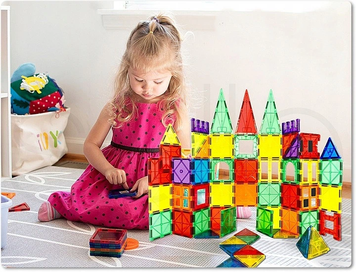 Магнітний конструктор Magnetic Tiles 3D набір XXL 100 елементів - зображення 6