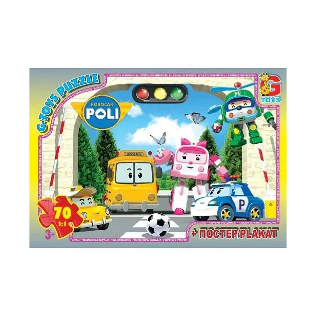 Пазли дитячі "Робокар Полі" RR067435, 70 елементів - Фото 1 Пазли дитячі "Робокар Полі" RR067435, 70 елементів - зображення 1
