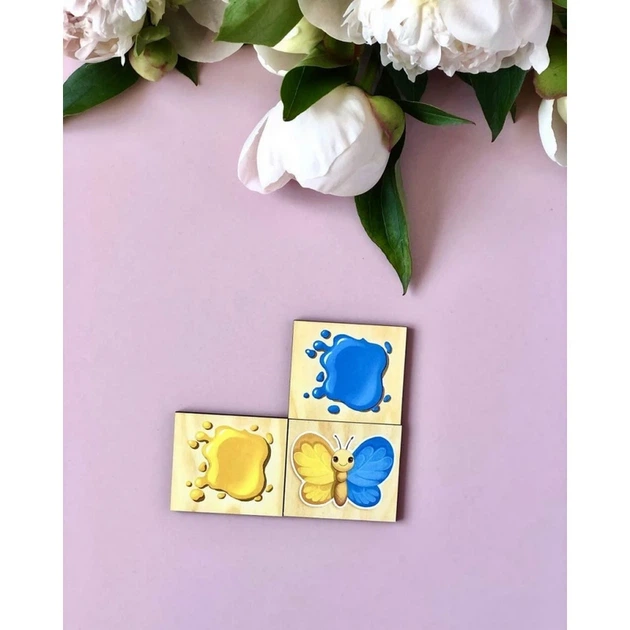 Дерев'яний пазл-сортер "Метелики" Ubumblebees (ПСФ106) PSF106 вивчення кольорів - зображення 4