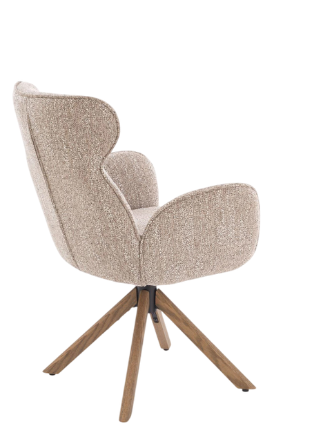 Krzesło do kuchni i salonu Halmar V-CH-K/585-KR-C.BEŻOWY/J.ORZECH Obrotowe Beżowe Jasny orzech (5905248136571) - obraz 7