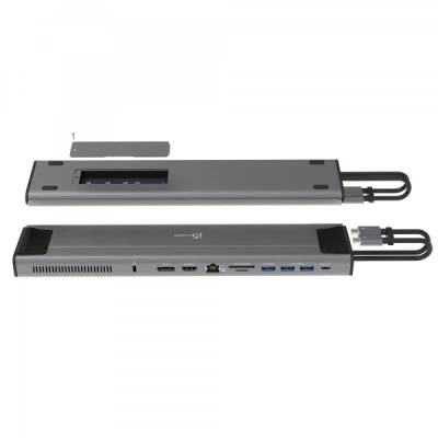 Порт-реплікатор J5create Dock-Station USB-C 10Gbps, 12-in-1 (слот M2 NVMe/хаб/HDMI/DP/PD/картрид/LAN) (JCD552-N) - Фото 2 Порт-реплікатор J5create Dock-Station USB-C 10Gbps, 12-in-1 (слот M2 NVMe/хаб/HDMI/DP/PD/картрид/LAN) (JCD552-N) - зображення 2