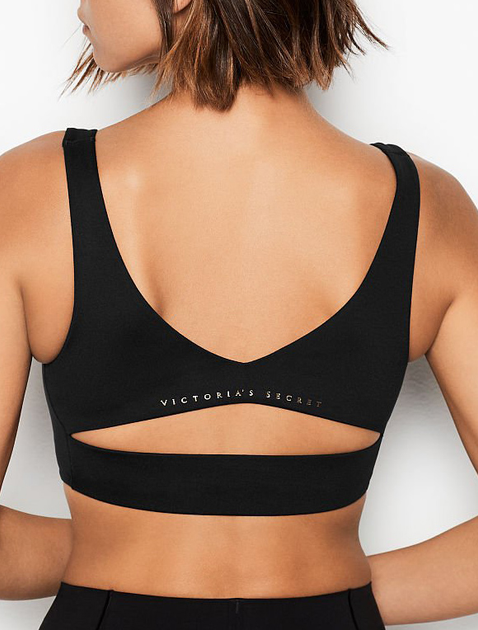 Топ спортивний Victoria's Secret Unlined Essential Plunge Bralette, M, чорний - зображення 2