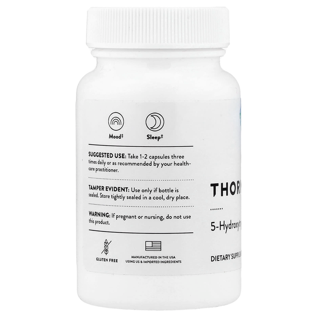 5-гидрокситриптофан Thorne Research "5-Hydroxytryptophan" с витамином B6, 100 мг (90 капсул) - изображение 3