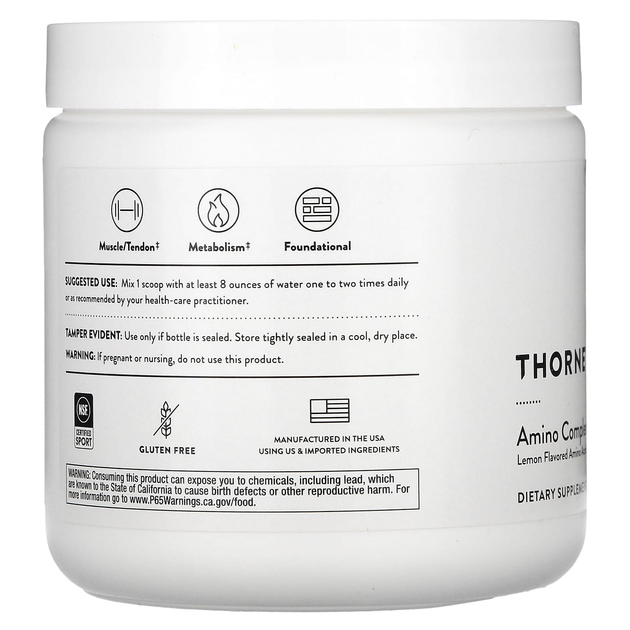 Аминокислотный комплекс Thorne Research "Amino Complex" со вкусом лимона, в порошке (231 г) - изображение 3