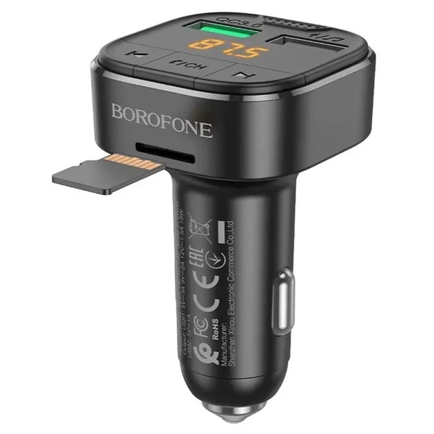 АЗП з FM-мод BOROFONE BC43 Flash Black 6974443387223 - изображение 4