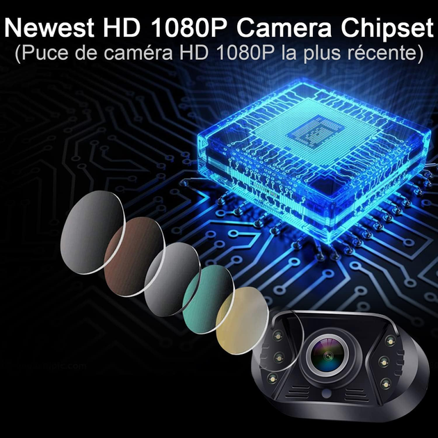 Камера заднього виду Tomoia T1 4,3 дюйма Plug-Play HD 1080P нічне бачення водонепроникна для авто/внедорожника/груз (T1-K001-X3) - зображення 3