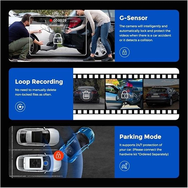 Видеорегистратор M01 PRO 1080P с ADAS камерой заднего вида 64GB (M01 PRO-Y3) - изображение 7